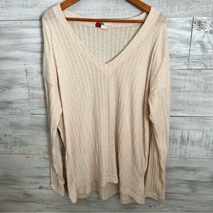 Free People Beach Cream V-Neck Sweater